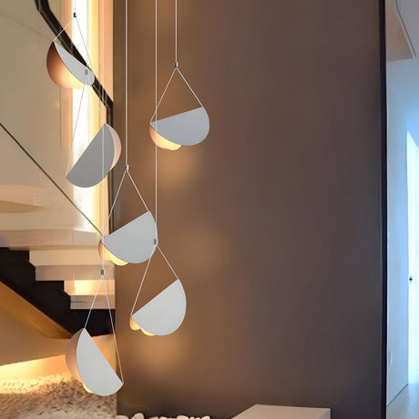 Minimalistische LED Hanglamp - Verstelbare Witte Glider Hanglamp 1/3/6-Licht, Modern Design voor Eetkamer en Woonkamer