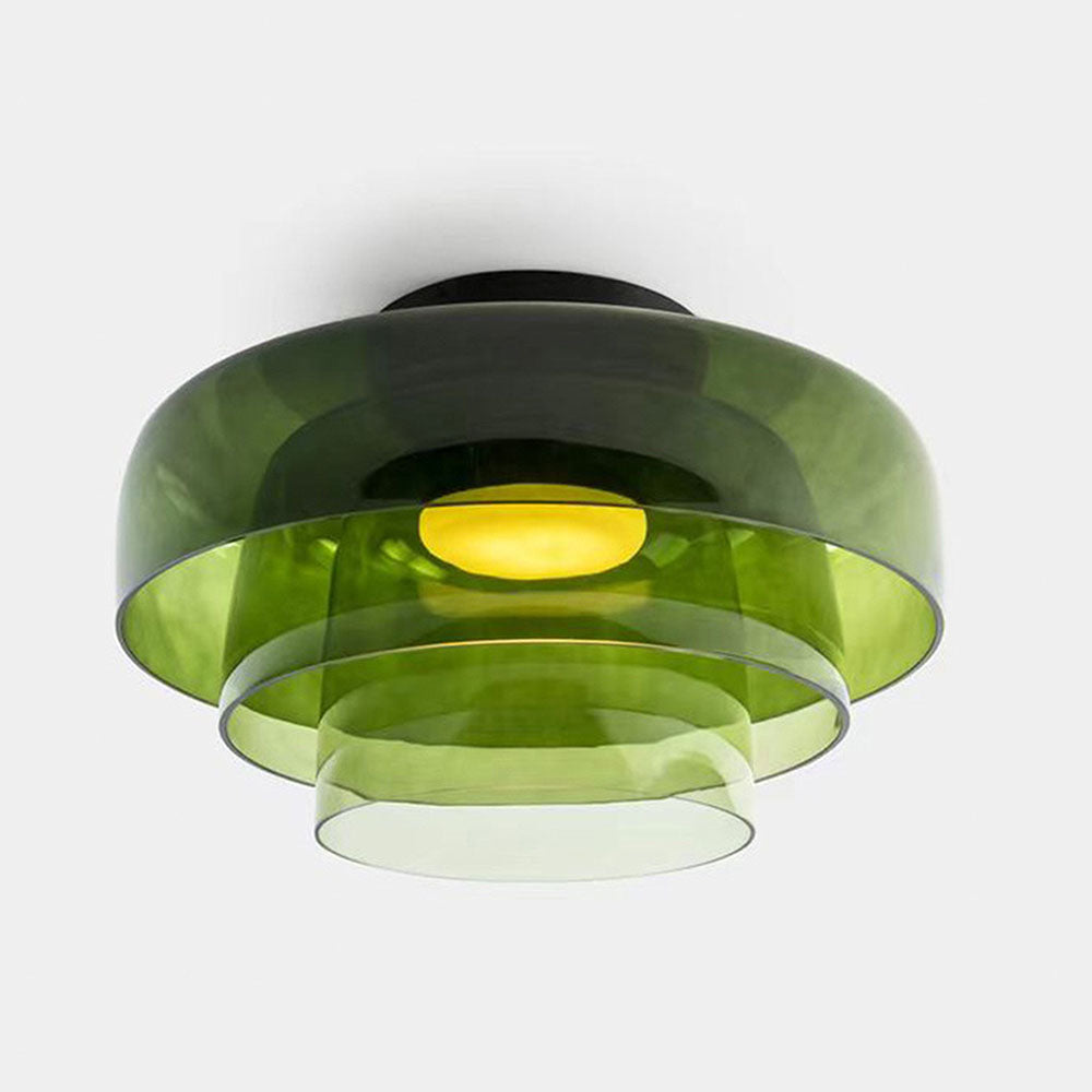 Middeleeuwse Flush Mount Glazen Plafondlamp
