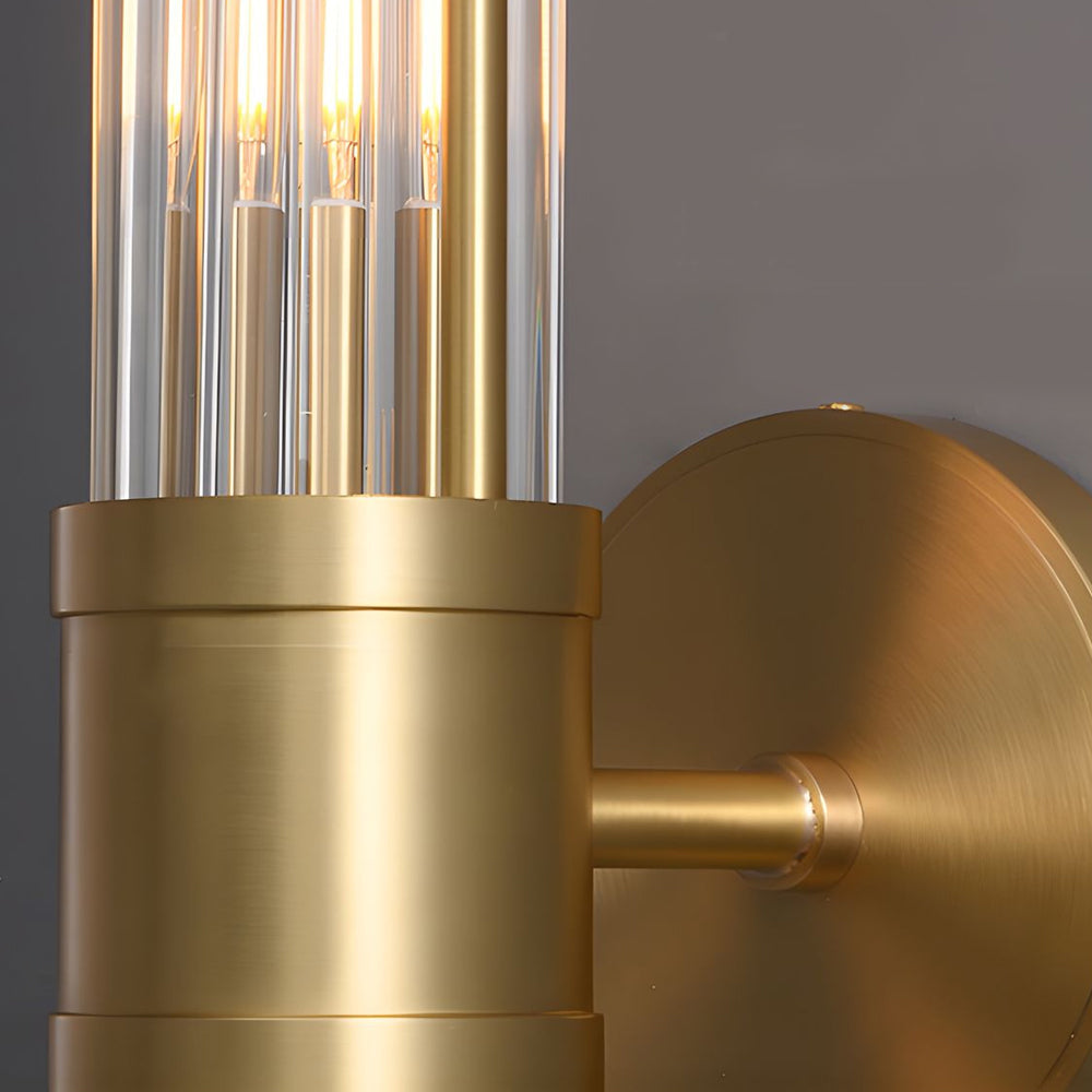 Moderne Wandlamp Cilindrisch Glas 1/2-Lichts Goud/Chroom - LED Sfeerverlichting voor Woonkamer & Slaapkamer