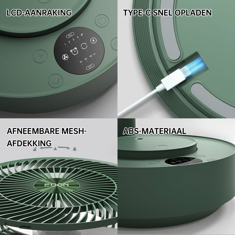 Draagbare Oplaadbare Telescopische Tafelventilator met Stil Ontwerp en Verstelbare Hoogte