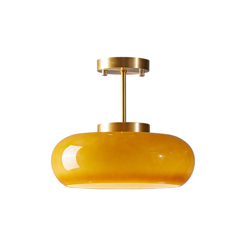 Retro Amber Ronde Glazen Plafondlamp