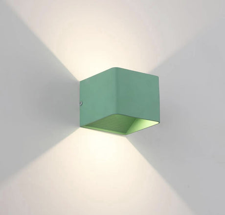 LumiBox - Vierkante LED Wandlamp | Modern Design in Zwart, Wit en Groen voor Slaapkamer en Woonkamer