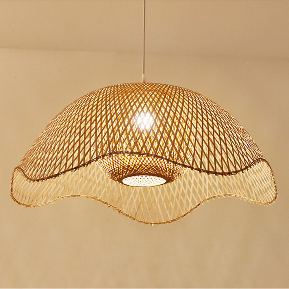 Duurzame Handgemaakte Bamboe Hanglamp - Natuurlijke Verlichting voor Woonkamer & Eetkamer