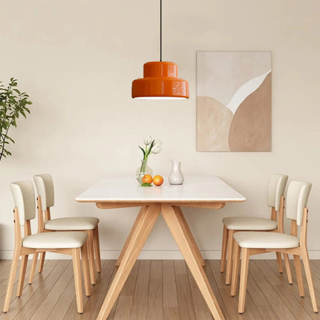Vintage Bauhaus Hanglamp Oranje - Eetkamer Verlichting Retro Design 35cm