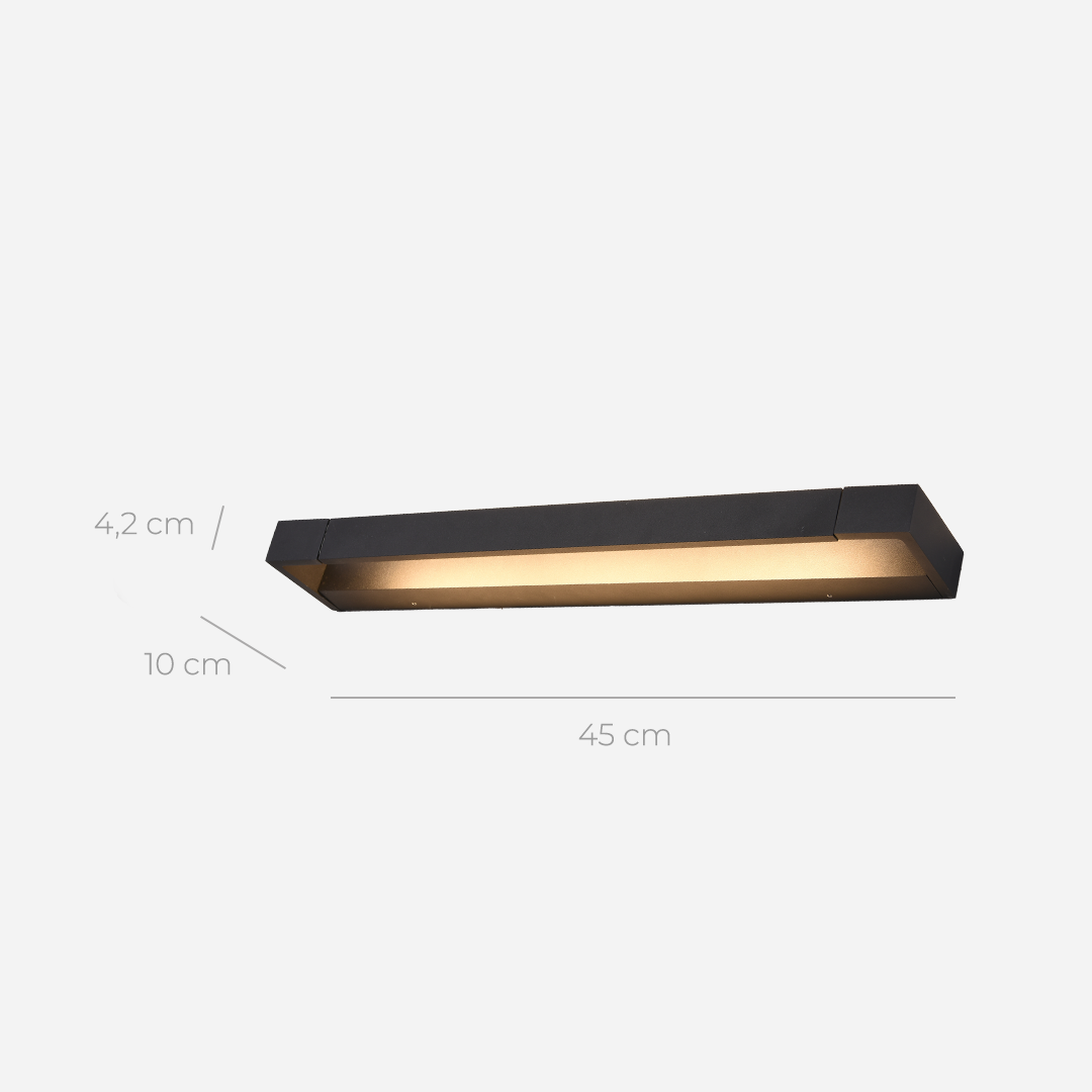Slanke Moderne LED Wandlamp | Energiezuinige Verlichting voor Binnen en Buiten | Zwart Aluminium Design