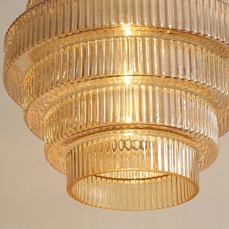 Vintage Flesvormige Messing Glazen Hanglamp – Elegant Design voor Eetkamer, Woonkamer, en Keuken
