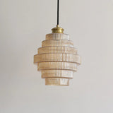 Vintage Flesvormige Messing Glazen Hanglamp – Elegant Design voor Eetkamer, Woonkamer, en Keuken