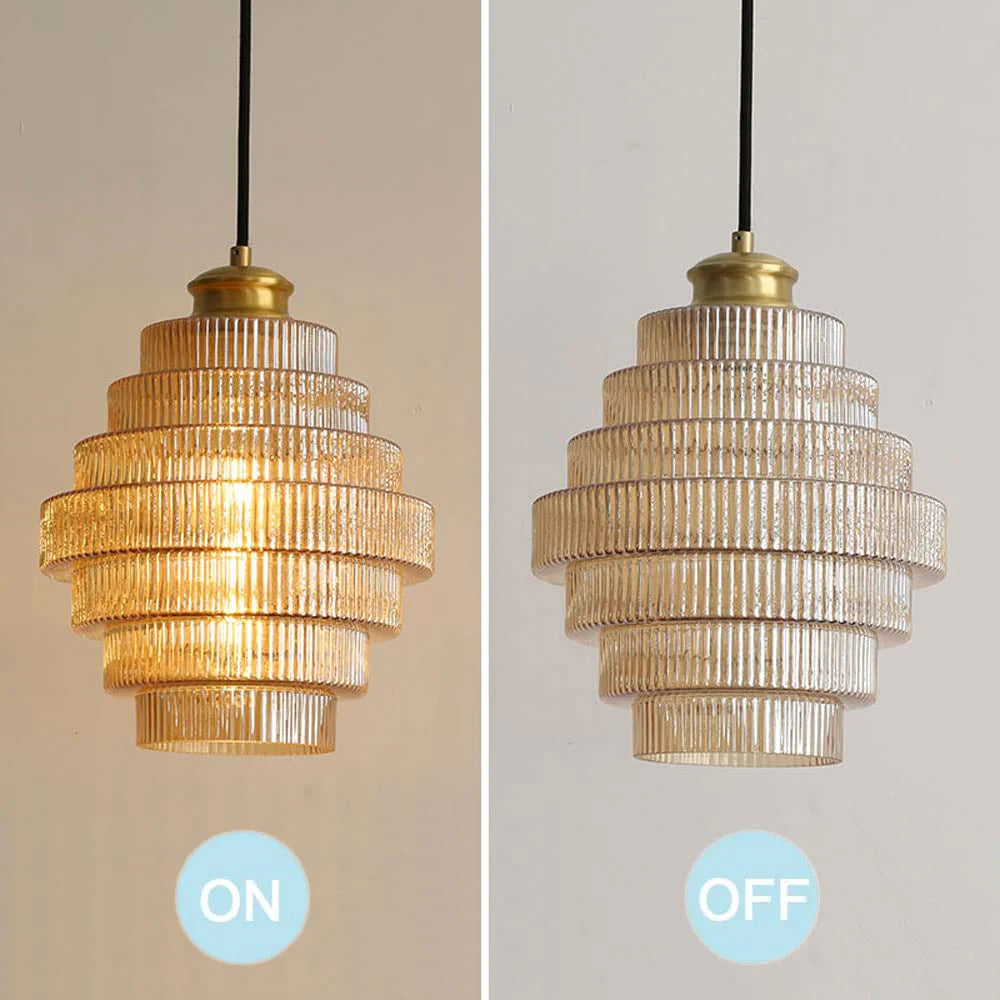Vintage Flesvormige Messing Glazen Hanglamp – Elegant Design voor Eetkamer, Woonkamer, en Keuken