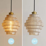 Vintage Flesvormige Messing Glazen Hanglamp – Elegant Design voor Eetkamer, Woonkamer, en Keuken