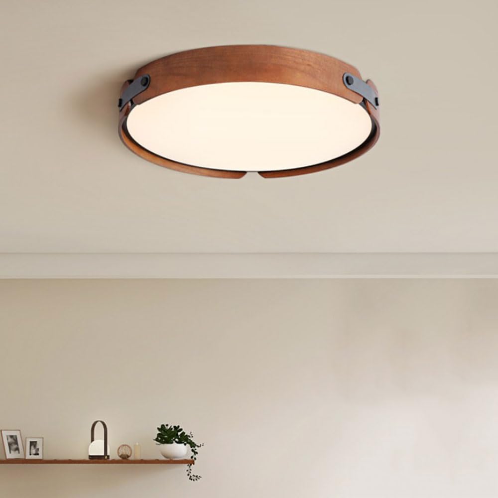 Mid-Century Houten Koepel Plafondlamp