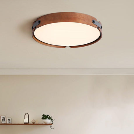 Mid-Century Houten Koepel Plafondlamp