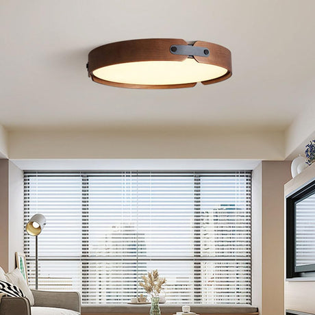 Mid-Century Houten Koepel Plafondlamp