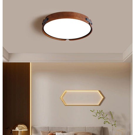 Mid-Century Houten Koepel Plafondlamp