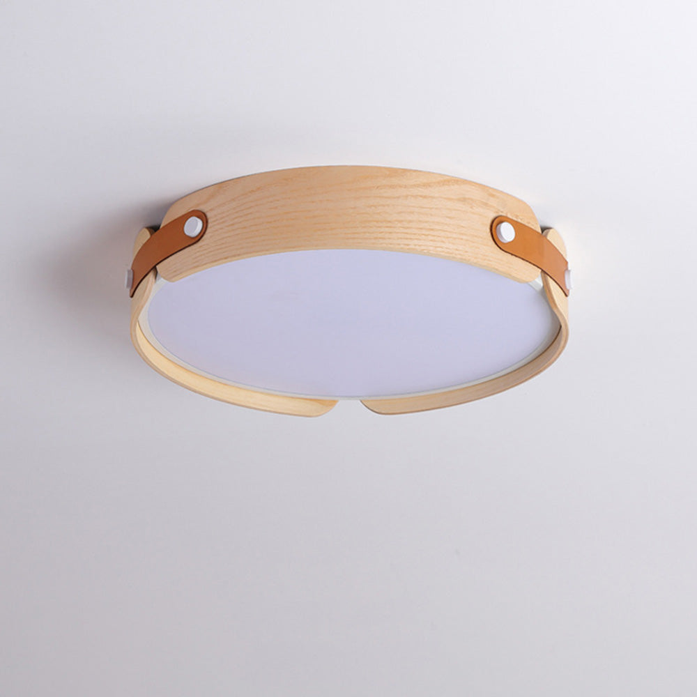 Mid-Century Houten Koepel Plafondlamp