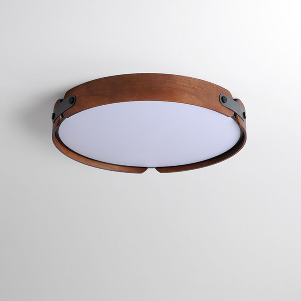 Mid-Century Houten Koepel Plafondlamp