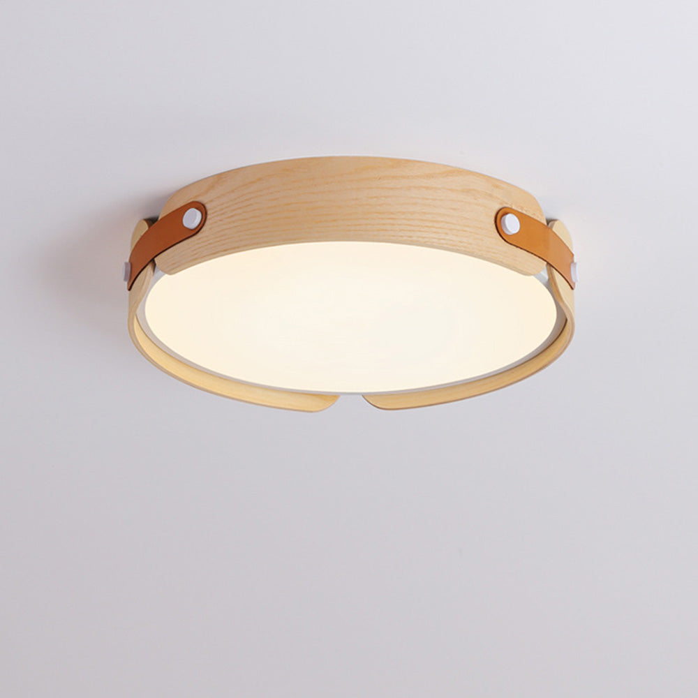 Mid-Century Houten Koepel Plafondlamp