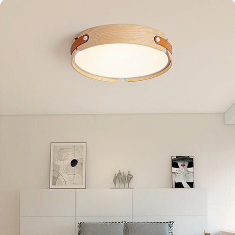 Mid-Century Houten Koepel Plafondlamp