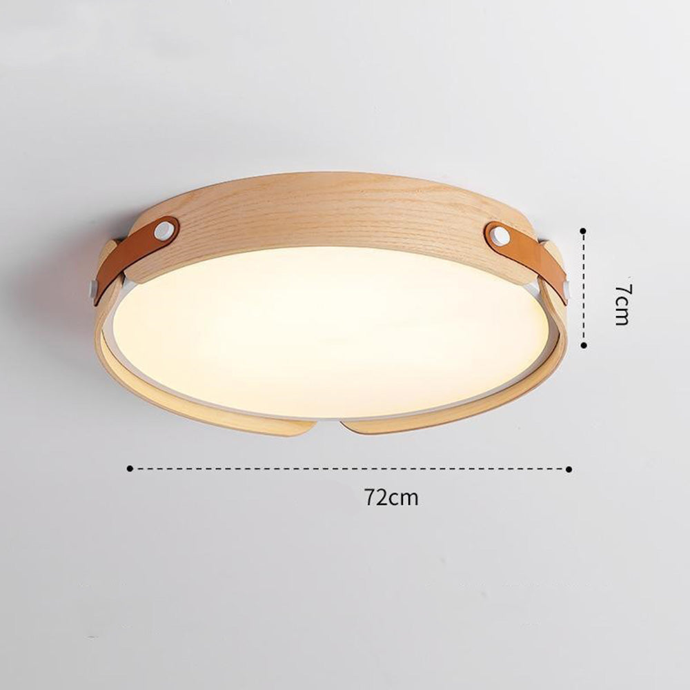 Mid-Century Houten Koepel Plafondlamp