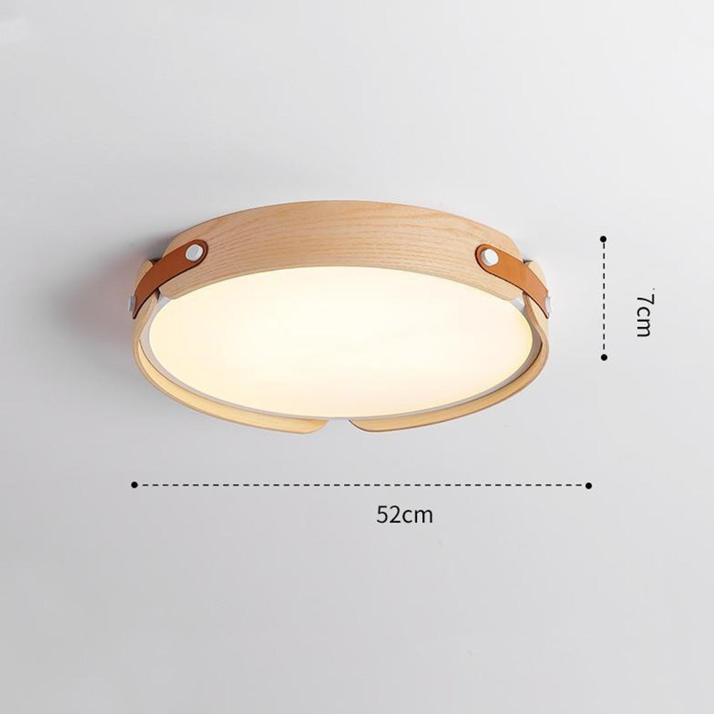 Mid-Century Houten Koepel Plafondlamp