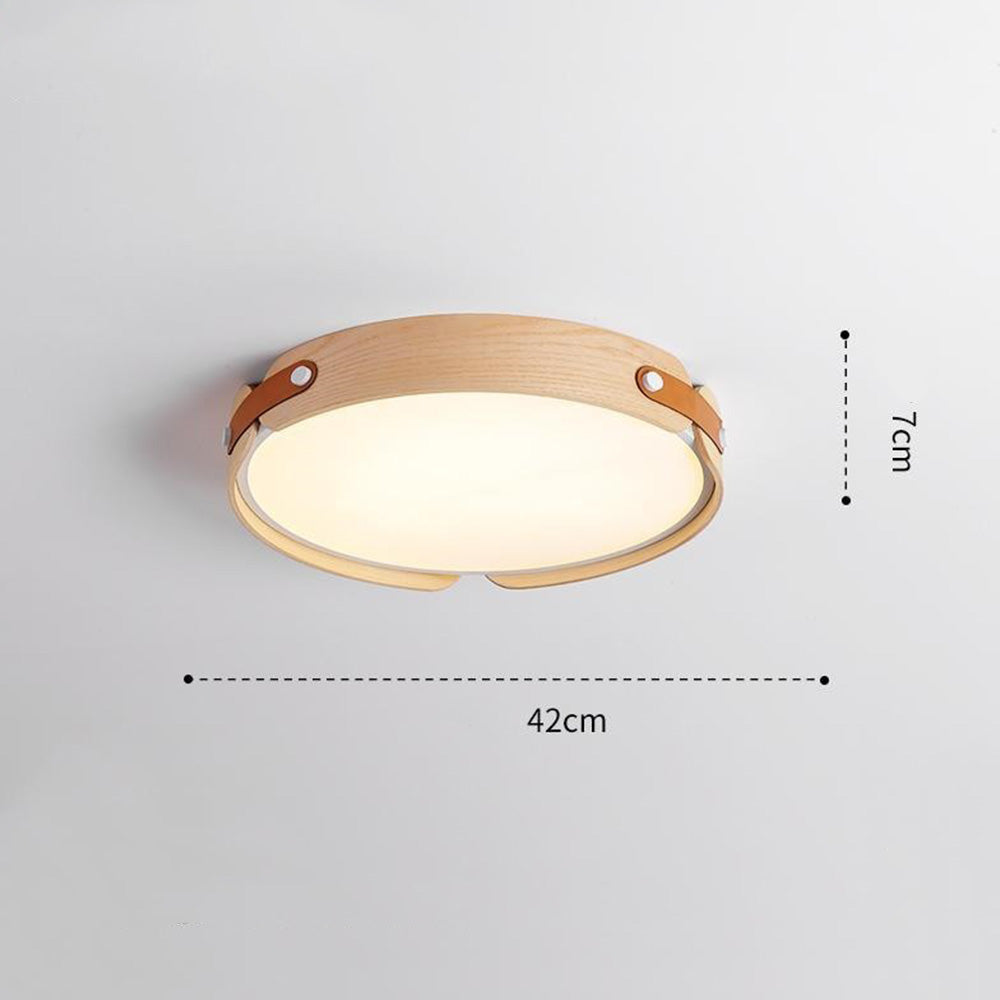 Mid-Century Houten Koepel Plafondlamp