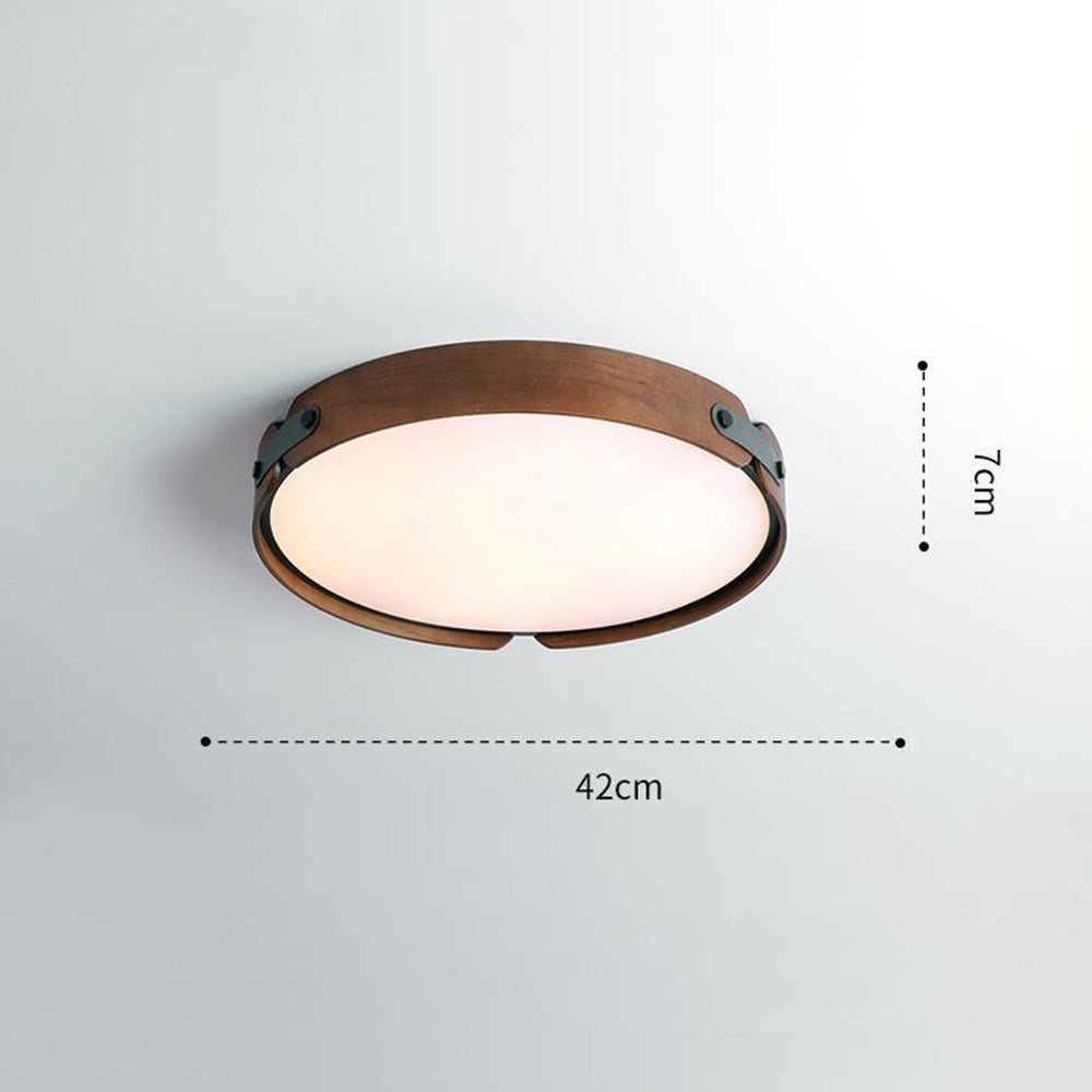 Mid-Century Houten Koepel Plafondlamp