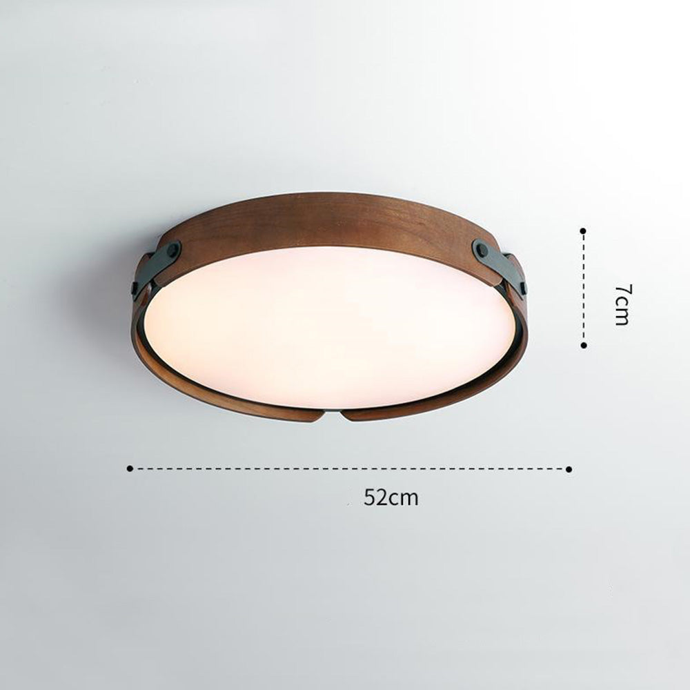 Mid-Century Houten Koepel Plafondlamp