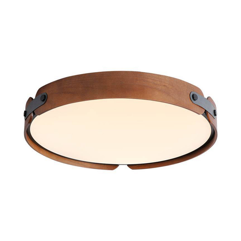 Mid-Century Houten Koepel Plafondlamp