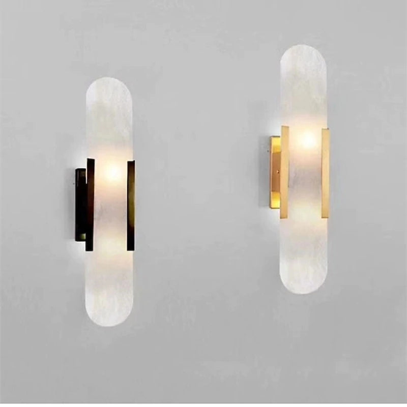 LED Wandlamp Zwart/Goud – Moderne Sfeerverlichting voor Eetkamer en Slaapkamer | Metaal & Dolomiet