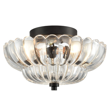 Semi Flush Mount Plafondlampen Parapluevormige Glazen Lamp
