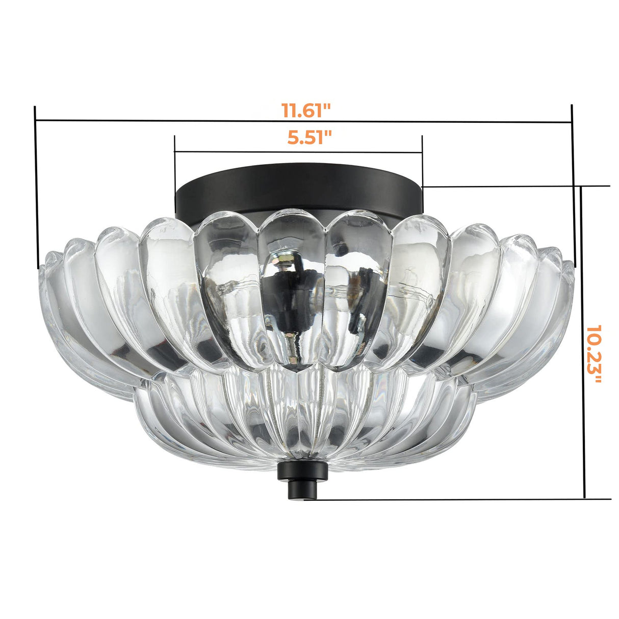 Semi Flush Mount Plafondlampen Parapluevormige Glazen Lamp