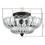 Semi Flush Mount Plafondlampen Parapluevormige Glazen Lamp