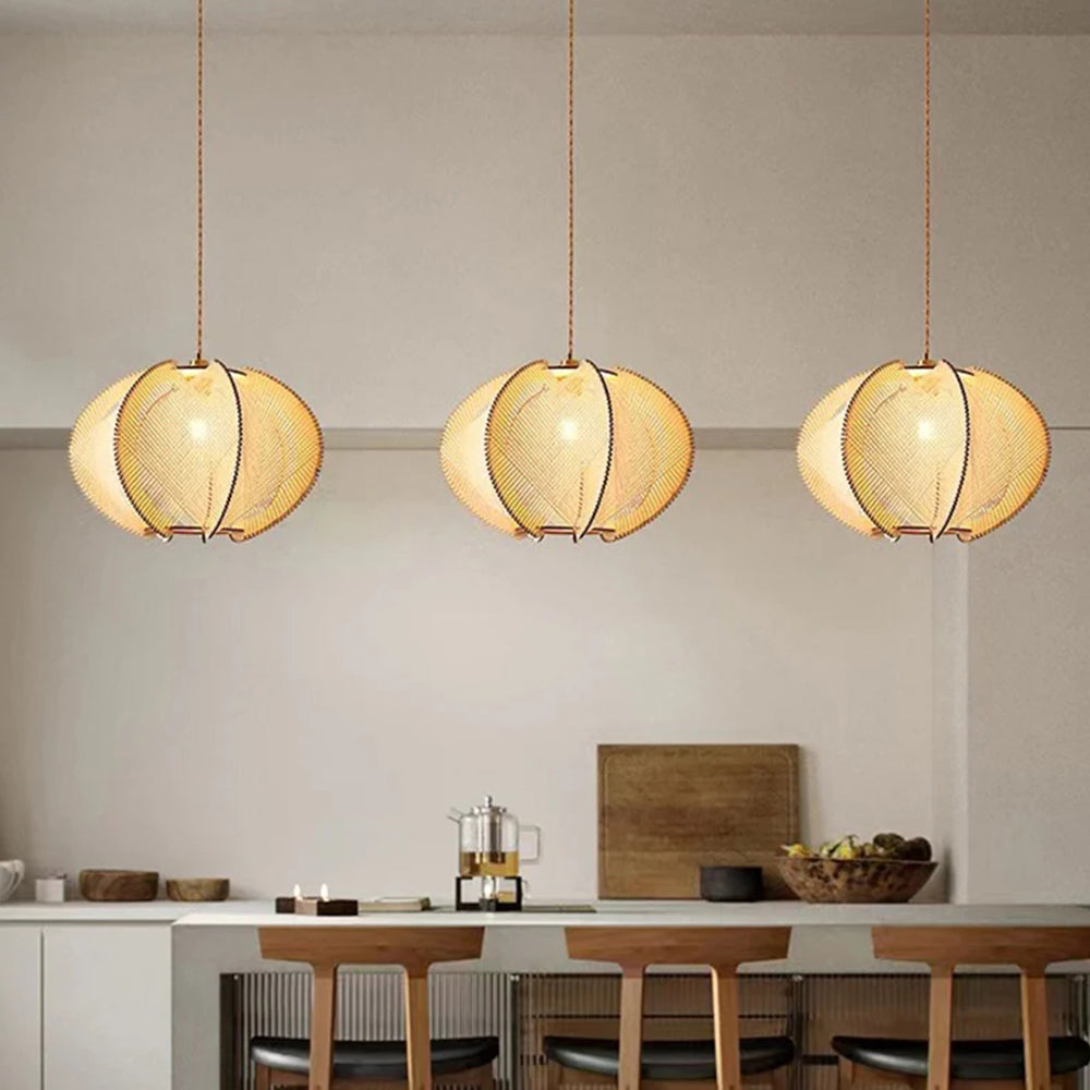 Mid-Century Scandinavische Houten Hanglampen