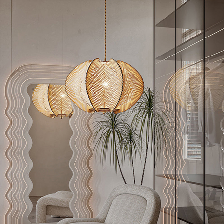 Mid-Century Scandinavische Houten Hanglampen