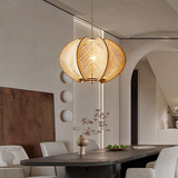 Mid-Century Scandinavische Houten Hanglampen