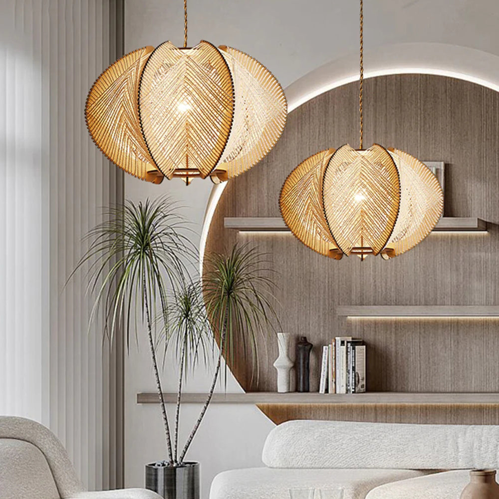 Mid-Century Scandinavische Houten Hanglampen