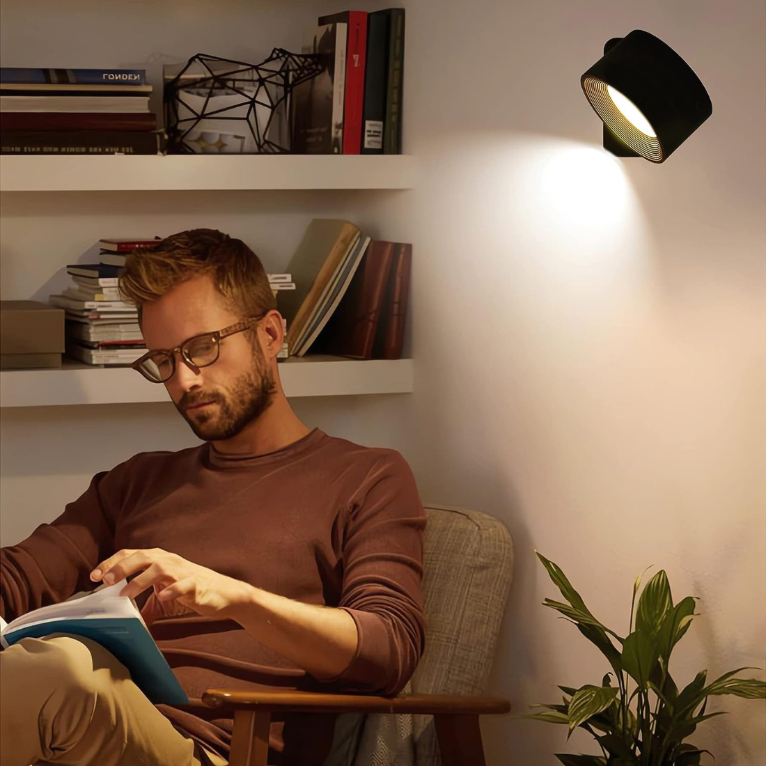 Draadloze 360° Oplaadbare LED Muurlamp – Verlichting voor Binnen en Buiten | Flexibele en Waterdichte Wandlamp