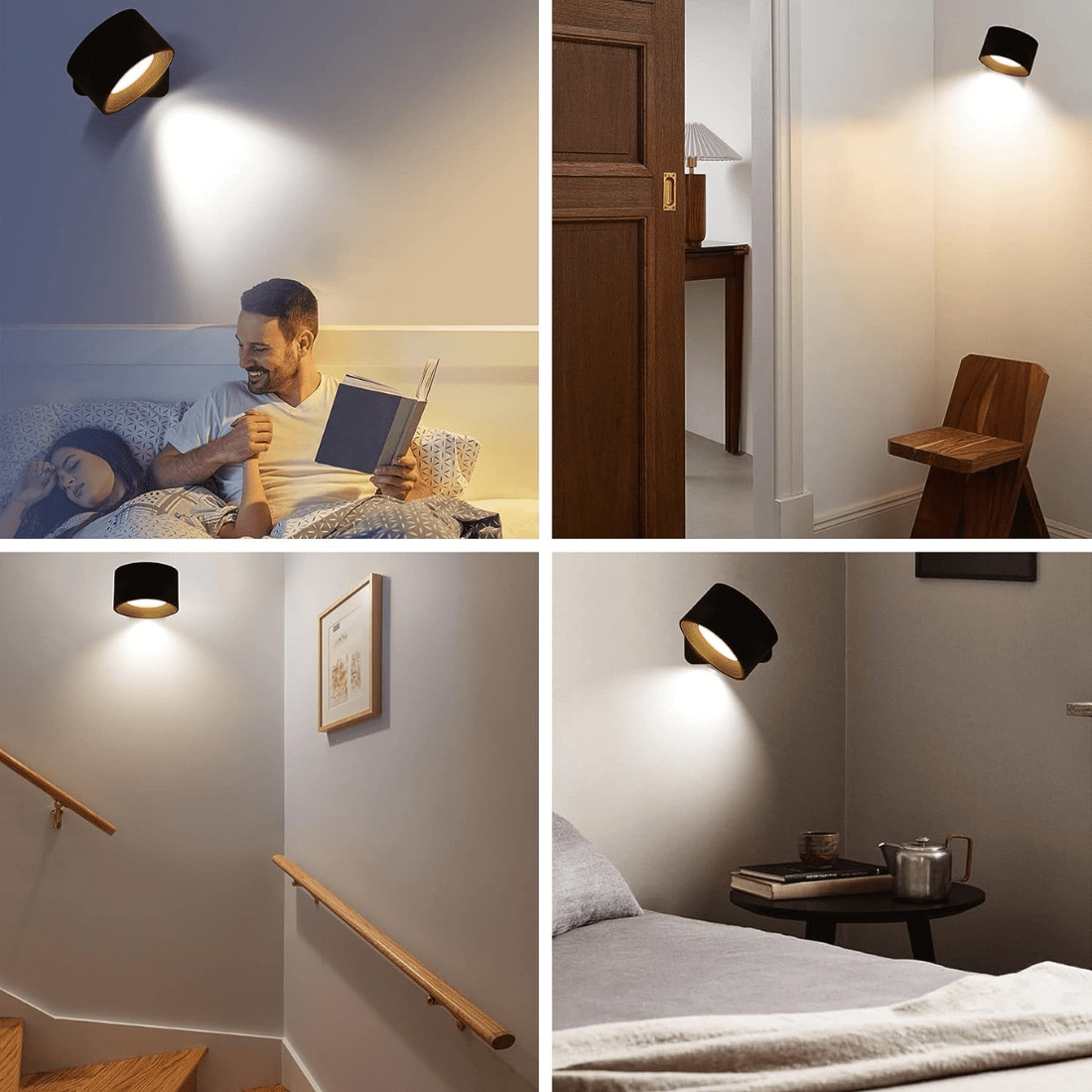 Draadloze 360° Oplaadbare LED Muurlamp – Verlichting voor Binnen en Buiten | Flexibele en Waterdichte Wandlamp