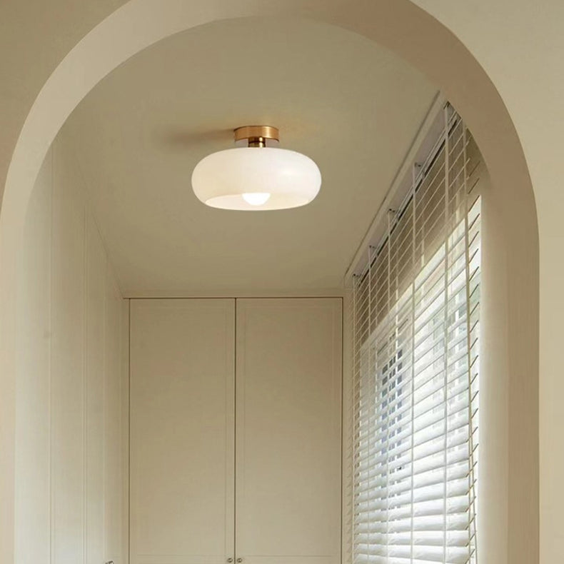 Retro Amber Ronde Glazen Plafondlamp
