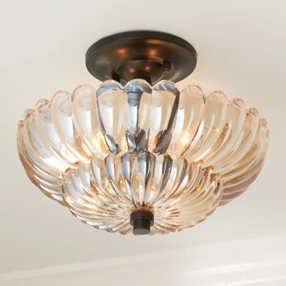 Semi Flush Mount Plafondlampen Parapluevormige Glazen Lamp