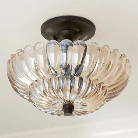 Semi Flush Mount Plafondlampen Parapluevormige Glazen Lamp