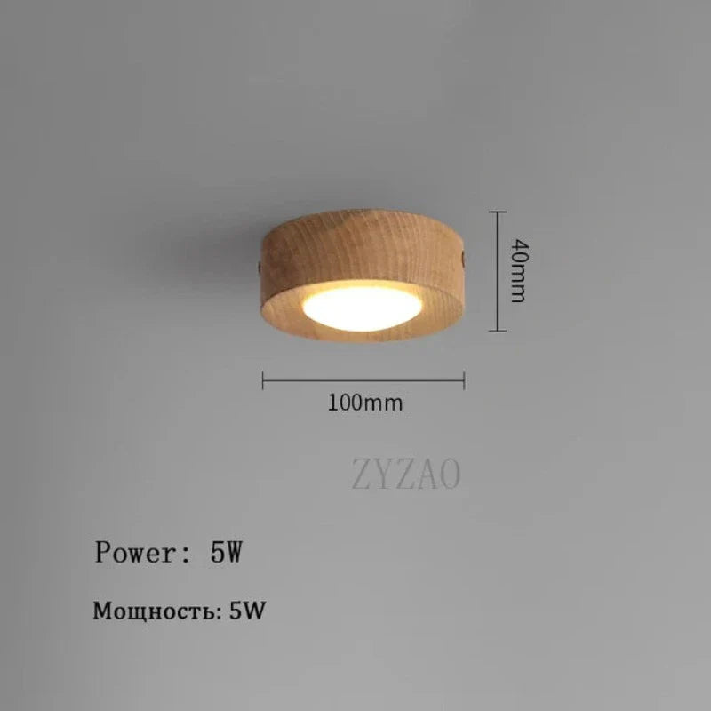 WoodAura - Moderne Walnoot Plafondlamp met LED Spot | Stijlvolle Verlichting voor Woonkamer en Slaapkamer