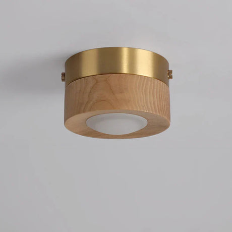 WoodAura - Moderne Walnoot Plafondlamp met LED Spot | Stijlvolle Verlichting voor Woonkamer en Slaapkamer