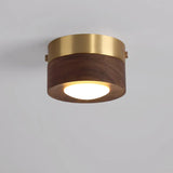 WoodAura - Moderne Walnoot Plafondlamp met LED Spot | Stijlvolle Verlichting voor Woonkamer en Slaapkamer