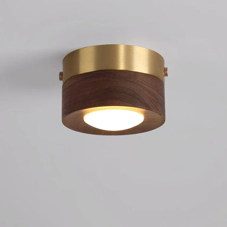 WoodAura - Moderne Walnoot Plafondlamp met LED Spot | Stijlvolle Verlichting voor Woonkamer en Slaapkamer