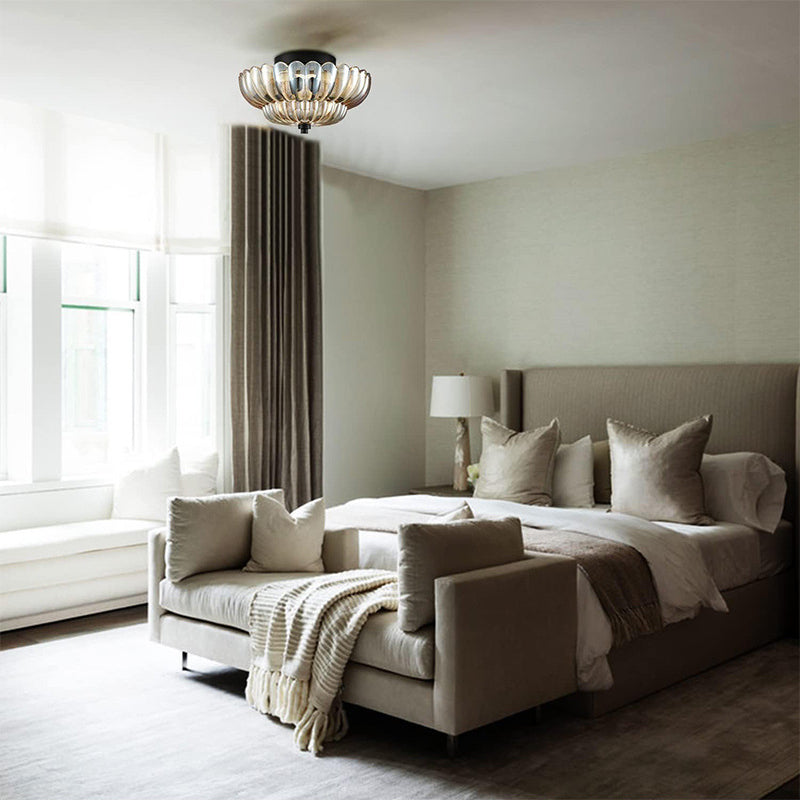 Semi Flush Mount Plafondlampen Parapluevormige Glazen Lamp