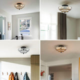Semi Flush Mount Plafondlampen Parapluevormige Glazen Lamp