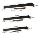 Rechthoekige Minimalistische Waterdichte Bewegingssensor Zwarte Moderne Wandlamp