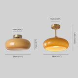 Retro Amber Ronde Glazen Plafondlamp