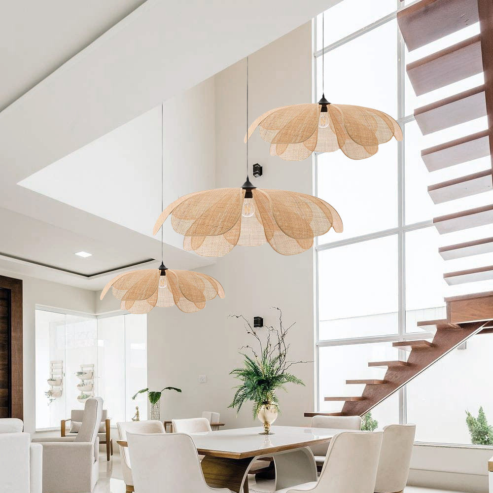 Rotan Bloem Rustieke Hanglamp