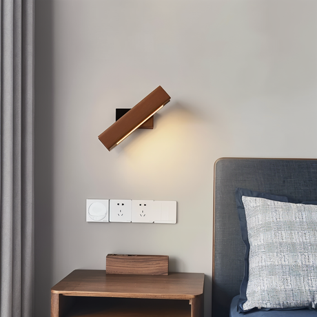 TwistLED 360° Draaibare Wandlamp - Modern Hout en IJzer LED Verlichting voor Woonkamer, Slaapkamer of Gang